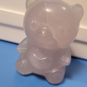 Chalcedony Crystal Teddy Bear W/ Heart